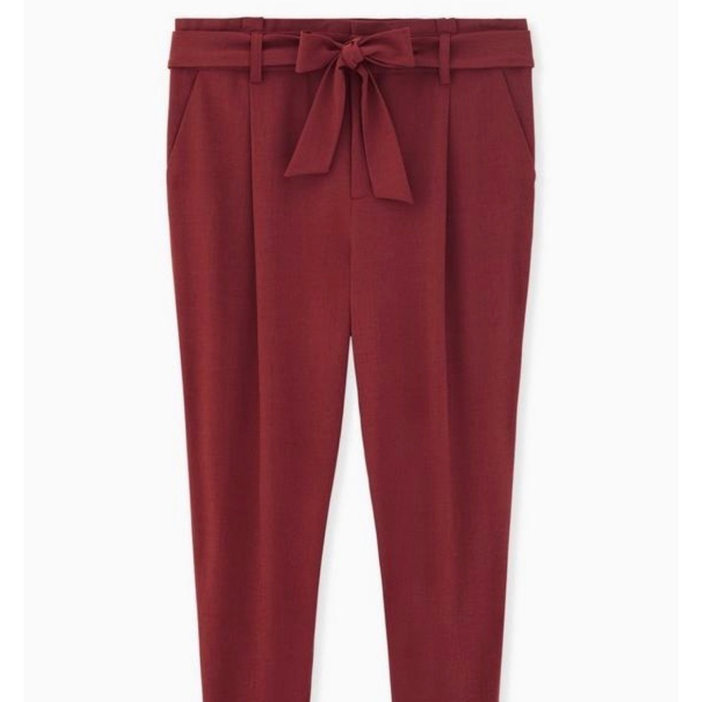 Torrid Paperbag Waist Tie Front Tapered Pants Rust Brown Size 18 NWT